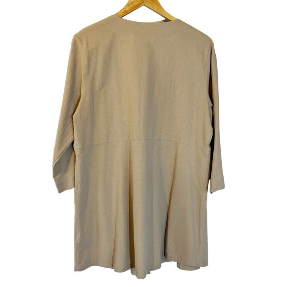 Soft Surroundings Tan Beige Lagenlook Benedetta Gauze Tunic Top Bohemian Boho - Picture 2 of 5